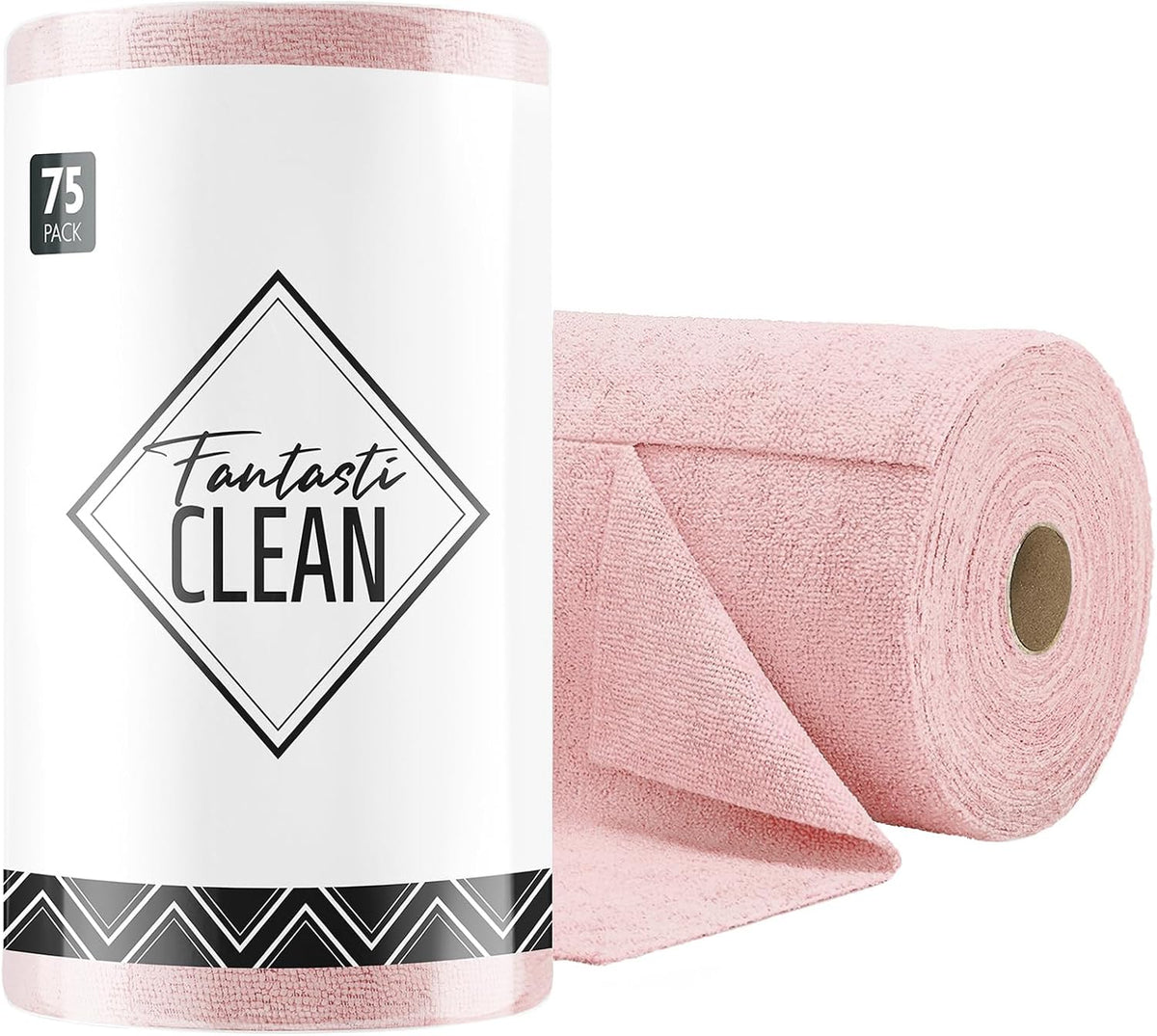 Fantasticlean Microfiber Cleaning Cloth Roll- 75 Sheets, 12 x 12 (Blue) | Super Absorbent, Scratch Free, Tear-away Microfiber Towel Roll, for All-Purpose Cleaning, Reusable Alternative to Paper Towel